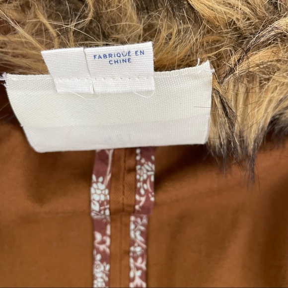 Hei Hei ANTHROPOLOGIE Womens Cargo VEST Faux FUR Removable Collar Size XS Brown - Picture 5 of 13